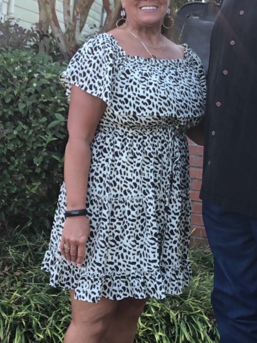 ODDY Black & Cream Patterned Dress NWT